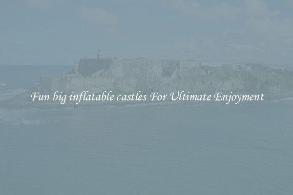 Fun big inflatable castles For Ultimate Enjoyment