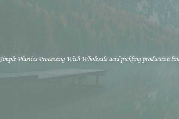 Simple Plastics Processing With Wholesale acid pickling production line