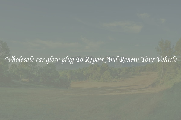 Wholesale car glow plug To Repair And Renew Your Vehicle