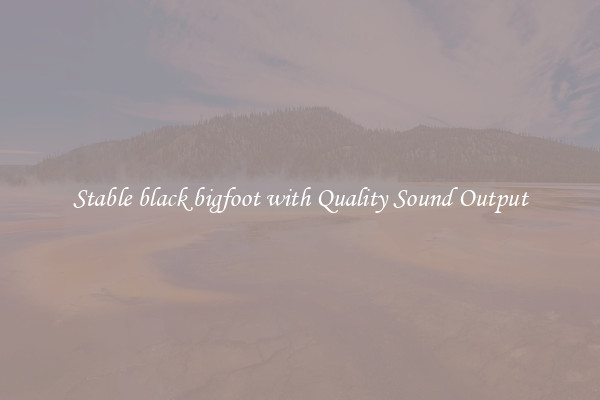 Stable black bigfoot with Quality Sound Output