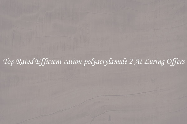 Top Rated Efficient cation polyacrylamide 2 At Luring Offers