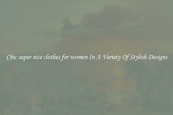 Chic super size clothes for women In A Variety Of Stylish Designs