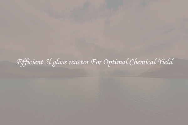 Efficient 5l glass reactor For Optimal Chemical Yield