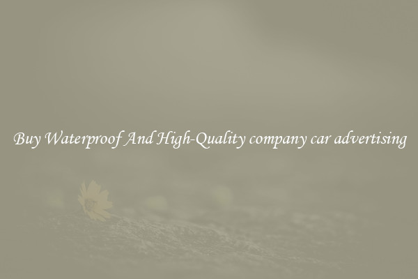 Buy Waterproof And High-Quality company car advertising